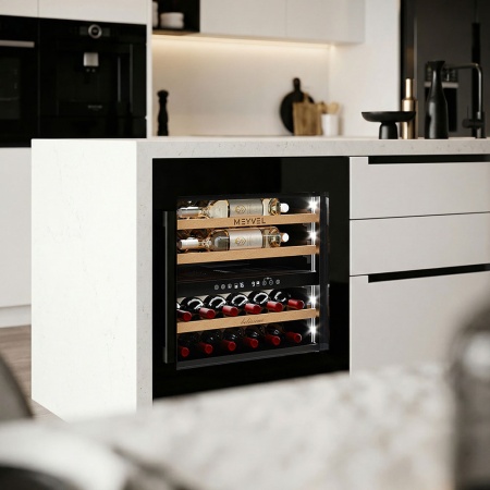 Винный шкаф MV26PRO-KBB2 двухзонный встраиваемый в колонну